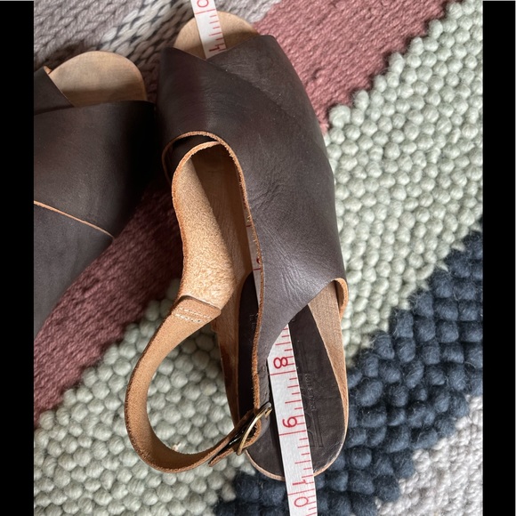 Bosabo France 🇫🇷 Gorgeous Handmade Leather Low Heel Wooden Soles - Size 8/8.5 - Picture 4 of 15